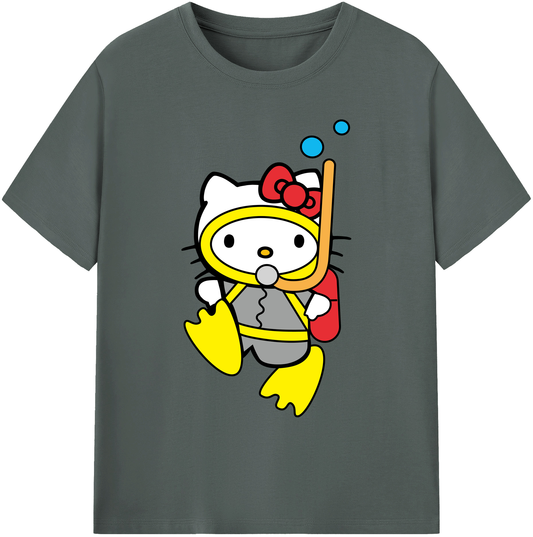 （画像用） Hello Kitty ハローキティ 綿100％ メンズ半袖Tシャツ｜肌触りやわらか＆通気性